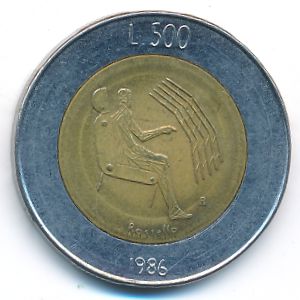 San Marino, 500 lire, 1986
