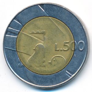 San Marino, 500 lire, 1990