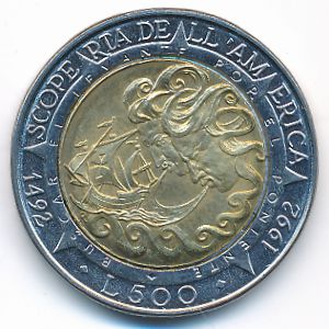 Сан-Марино, 500 лир (1992 г.)