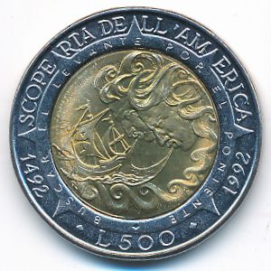 Сан-Марино, 500 лир (1992 г.)