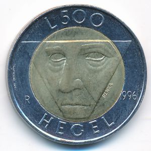 San Marino, 500 lire, 1996