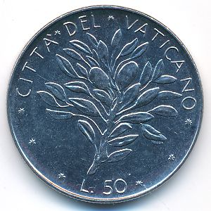 Vatican City, 50 lire, 1974