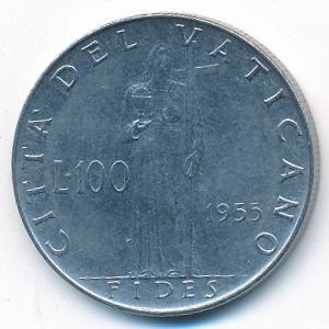 Ватикан, 100 лир (1955 г.)