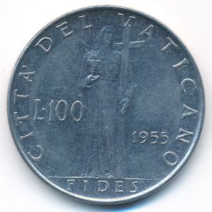 Ватикан, 100 лир (1955 г.)