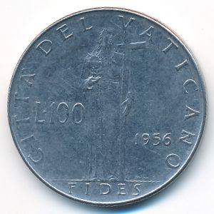 Ватикан, 100 лир (1956 г.)