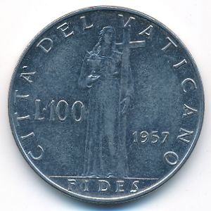 Ватикан, 100 лир (1957 г.)