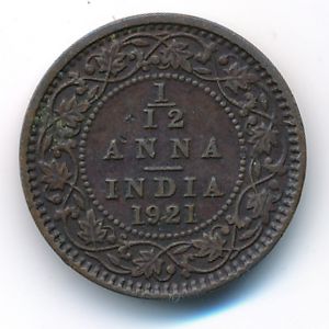 Британская Индия, 1/12 анны (1921 г.)