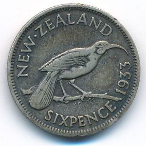 Новая Зеландия, 6 пенсов (1933 г.)
