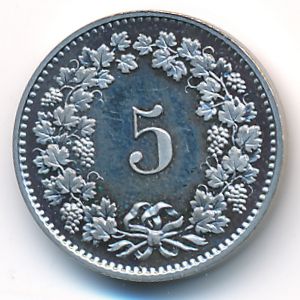 Switzerland, 5 rappen, 1975