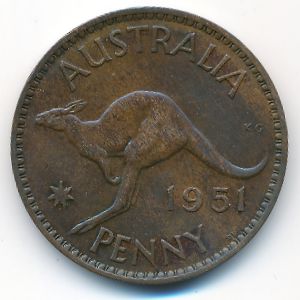Австралия, 1 пенни (1951 г.)