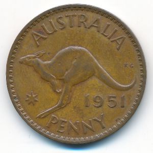 Австралия, 1 пенни (1951 г.)