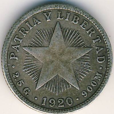 Cuba, 10 centavos, 1915–1949