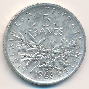 France, 5 francs, 1963