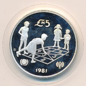 Malta, 5 pounds, 1981