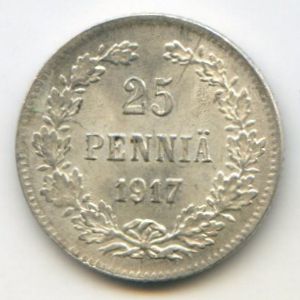Finland, 25 pennia, 1917