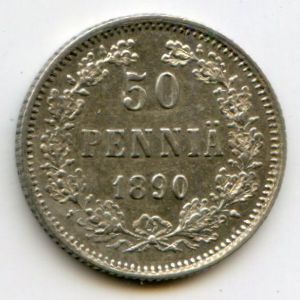 Finland, 50 pennia, 1890