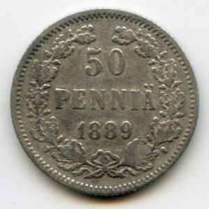Finland, 50 pennia, 1889