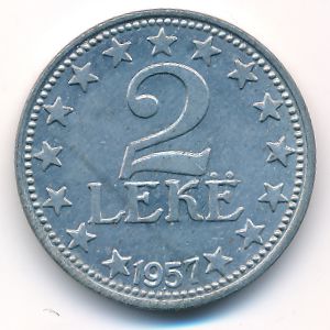 Albania, 2 lek, 1957