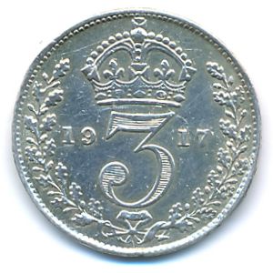 Великобритания, 3 пенса (1917 г.)