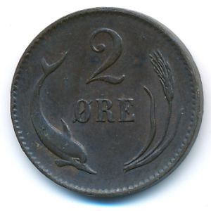 Дания, 2 эре (1880 г.)