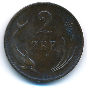 Дания, 2 эре (1883 г.)