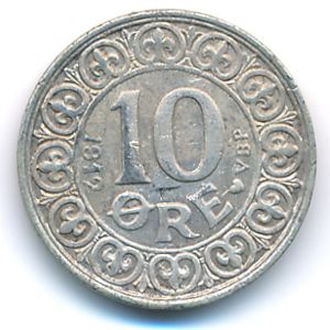 Denmark, 10 ore, 1912