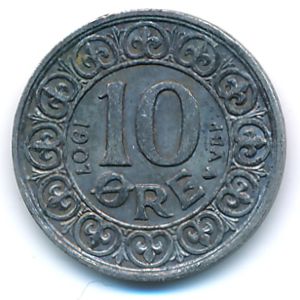 Denmark, 10 ore, 1907