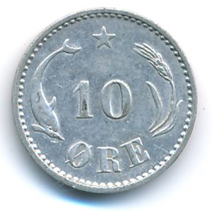 Denmark, 10 ore, 1905