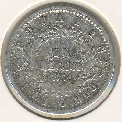 Colombia, 1 decimo, 1863–1864