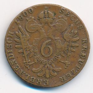 Austria, 6 kreuzer, 1800