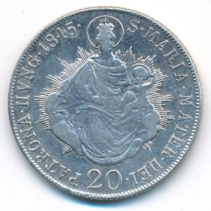 Венгрия, 20 крейцеров (1845 г.)