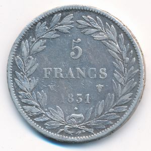 France, 5 francs, 1831