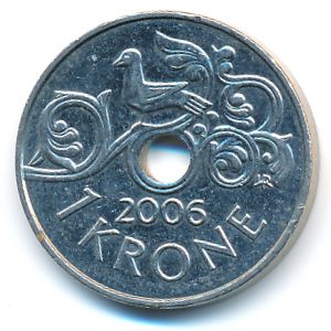 Норвегия, 1 крона (2006 г.)