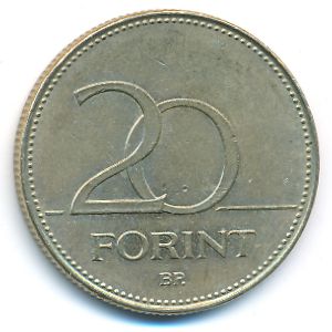 Венгрия, 20 форинтов (2008 г.)