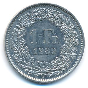 Швейцария, 1 франк (1989 г.)
