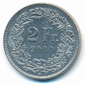 Switzerland, 2 francs, 2000