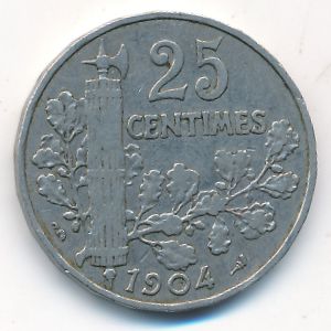 France, 25 centimes, 1904