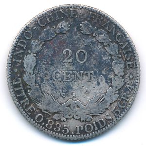French Indo China, 20 cents, 1901
