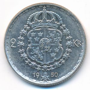 Швеция, 2 кроны (1950 г.)