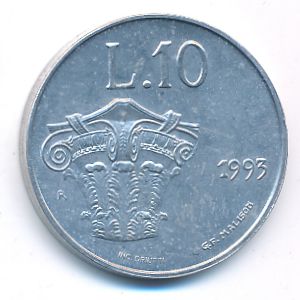 Сан-Марино, 10 лир (1993 г.)