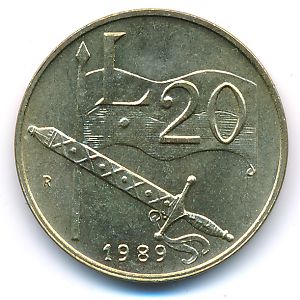Сан-Марино, 20 лир (1989 г.)