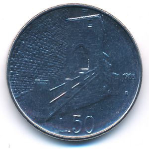 San Marino, 50 lire, 1988