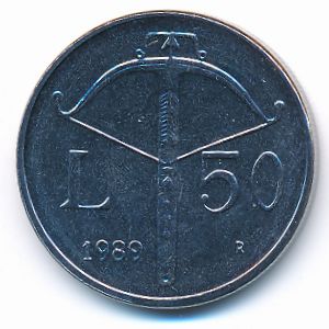 San Marino, 50 lire, 1989