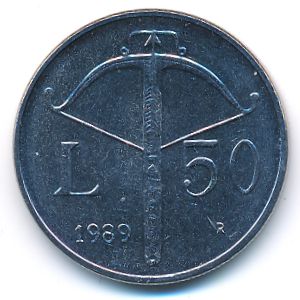 San Marino, 50 lire, 1989