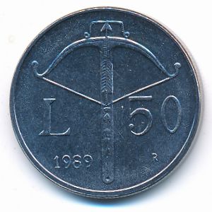 San Marino, 50 lire, 1989