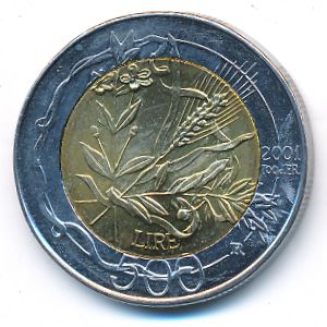 San Marino, 500 lire, 2001