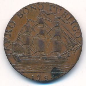 Great Britain, 1/2 пенни, 1791