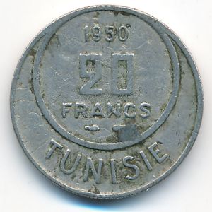 Тунис, 20 франков (1950 г.)