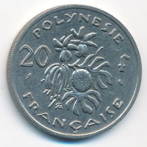 Французская Полинезия, 20 франков (1972 г.)