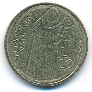 Ватикан, 20 лир (1975 г.)